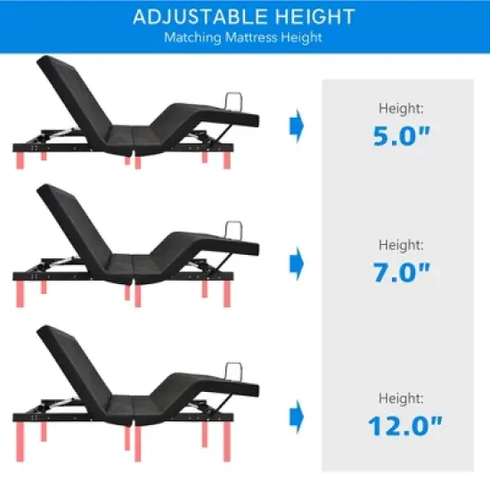 Costway Adjustable Bed Base Electric Bed Frame with Massage Remote Control Queen image {5}