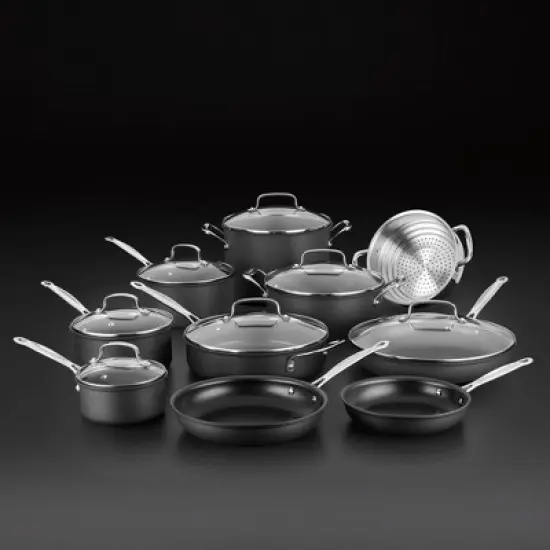 Cuisinart Chef's Classic 17pc Non-Stick Hard Anodized Cookware Set - 66-17N: Kitchen, Gas Compatible, Lifetime Warranty image {1}