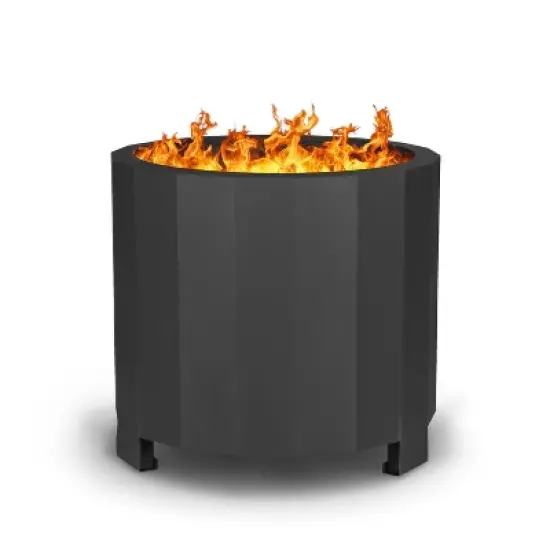 Merrick Lane Portable Steel Smokeless Wood Burning Outdoor Firepit with Waterproof Cover image {2}