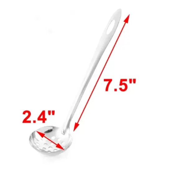Unique Bargains Kitchenware Stainless Steel Slotted Ladle Spoon Silver Tone 9.3'' Length image {1}