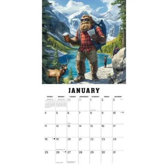 Willow Creek Press 12"x12" 2026 Bigfoot Travels the World Wall Calendar image {2}