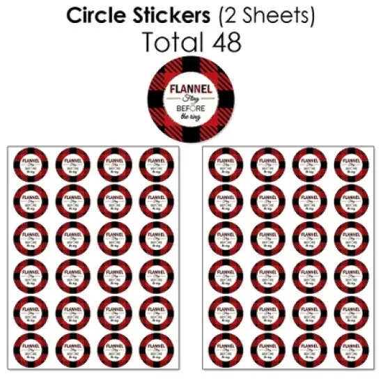 Big Dot of Happiness Flannel Fling Before The Ring - Buffalo Plaid Bachelorette Party Candy Favor Sticker Kit - 304 Pc image {4}