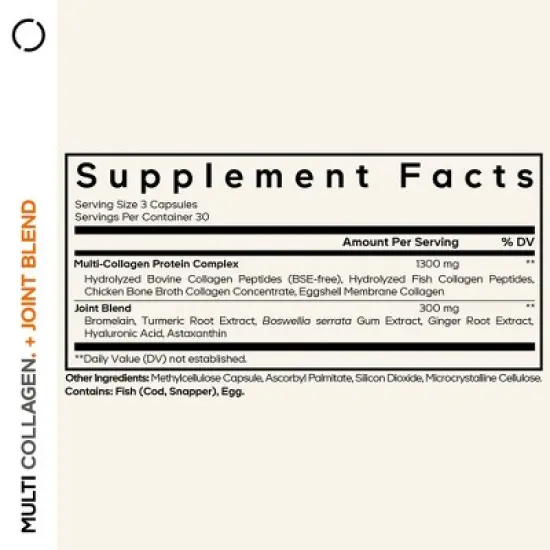 Codeage Multi Collagen Peptides + Joint Blend, Astaxanthin & Turmeric Supplement - 90ct image {2}