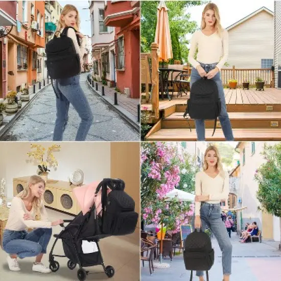 Itopfox Large Capacity Baby Diaper Backpack with Portable Changing Pad, Insulated Bottle Pockets, and Multiple Storage Compartments image {4}