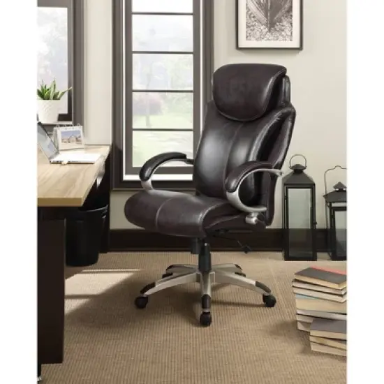 AIR Health & Wellness Big & Tall Executive Chair Brown Leather - Serta image {2}