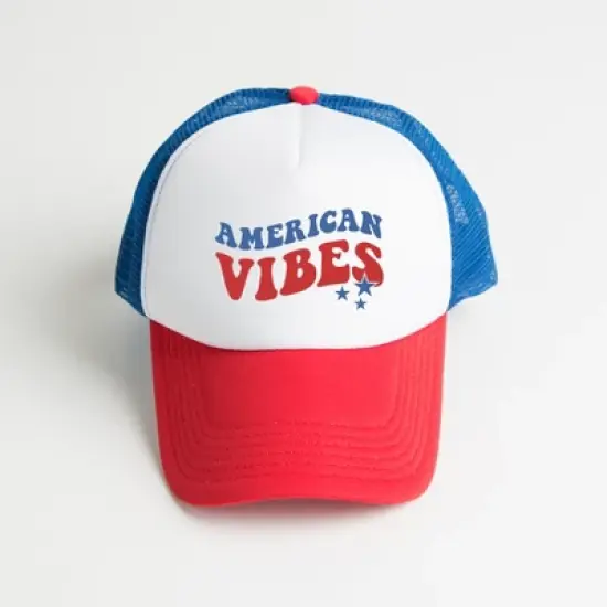 Simply Sage Market American Vibes Wavy Stars Foam Trucker Hat image {5}
