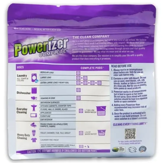 Powerizer Complete Pods - 42 Count: ALL-IN-ONE Plant-Based Laundry & Dishwasher Detergent Pods | Multipurpose Household Cleaner & Stain Remover image {2}