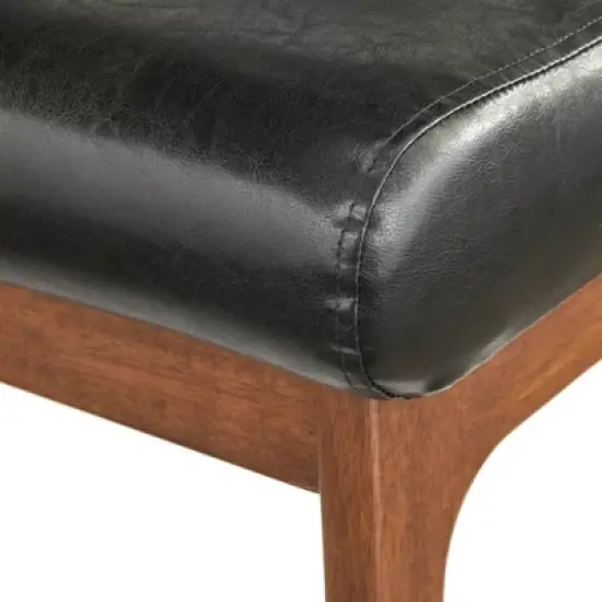 Bianca Mid-Century Modern Ottoman Black/Walnut - Buylateral image {2}