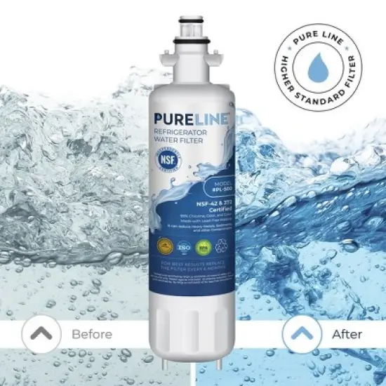PureLine replacement for LG LT700P Refrigerator Water Filter, LG ADQ36006101, Kenmore 469690, Kenmore Elite 9690 and FML-3 (2 Pack) image {3}