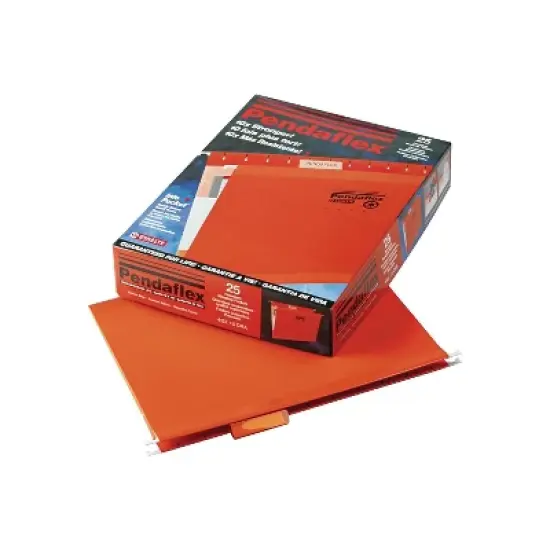 Pendaflex Reinforced Hanging Folders 1/5 Tab Letter Orange 25/Box 415215ORA image {7}