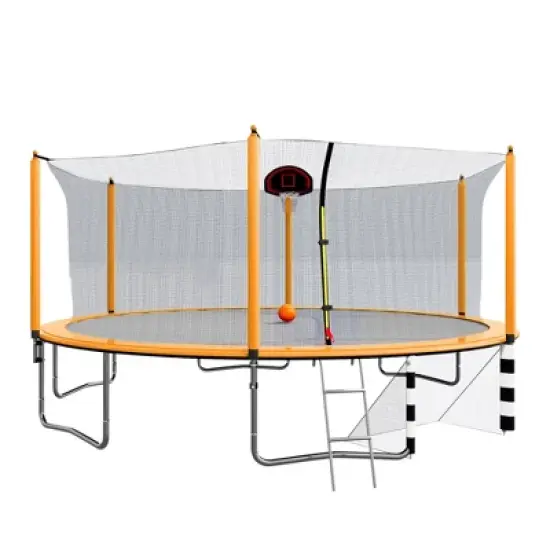 15FT Recreational Trampolines For Kids Teens Stainless Steel Frame With Basketball Hoop System Outdoor Large Trampoline With Net For Indoor Outdoor image {7}