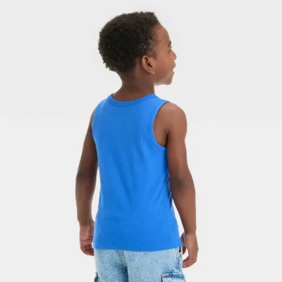 Toddler Boys' Short Sleeve Ride The Wave Tank Top - Cat & Jack&trade; Blue image {2}