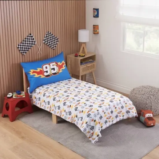 4pc Cars Toddler Bed Set image {8}