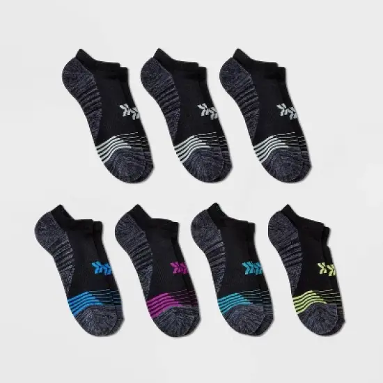 Women's 6+1 Bonus Pack Cushioned Performance Striped No Show Athletic Socks - All in Motion&trade; 4-10 image {4}