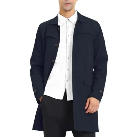 Lars Amadeus Men's Lightweight Single Breasted Slim Fit Jacket Overcoat image {7}