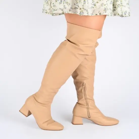 Journee Collection Womens Melika Tru Comfort Foam Wide Calf Block Heel Over The Knee Boots image {8}
