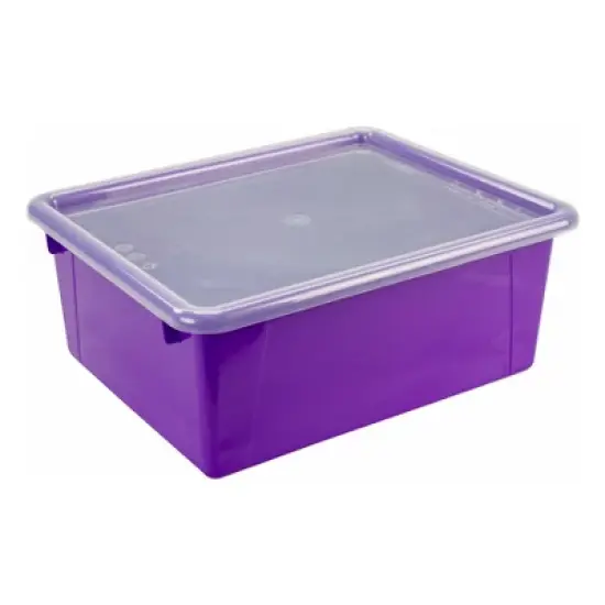 Storex Deep Storage Tray with Lid, Purple image {4}