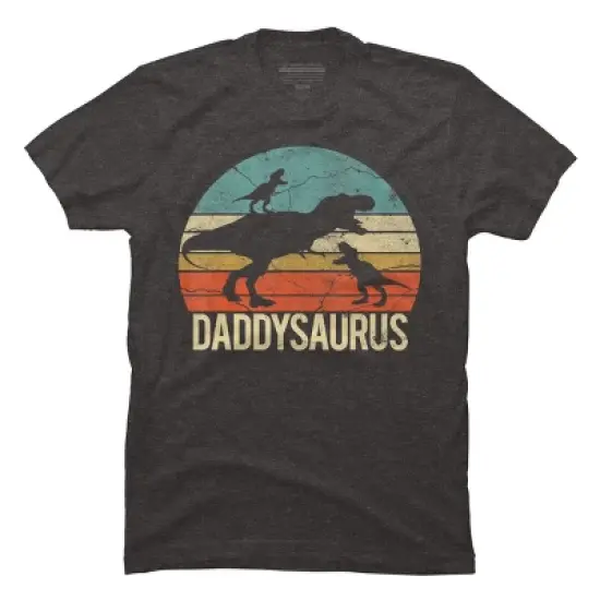 Men's Design By Humans Retro Daddy Dinosaur Daddysaurus Roar By nathanhoang T-Shirt image {10}
