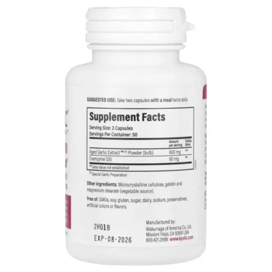 Kyolic Aged Garlic Extract, CoQ10, Cardiocascular, 100 Capsules image {1}