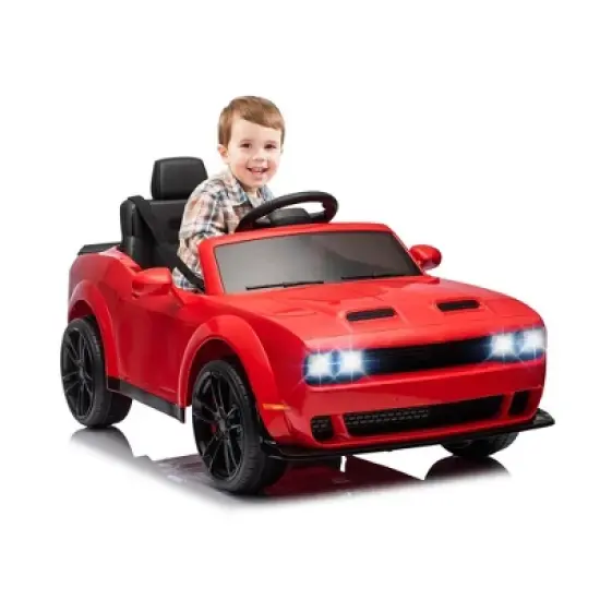 12V Ride on Car, Licensed Dodge Challenger Kids' Electric Car, Battery Powered Electric Vehicle with Remote Control image {9}