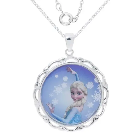 Disney Frozen Elsa Silver Plated Pendant, 18" image {2}