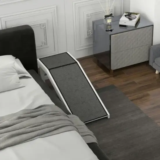 Resenkos Pet Step, Dog Stairs, Extra Wide Pet Stairs,49" Pet Ramp for Dogs & Cats with Non-Slip Carpet, White image {1}