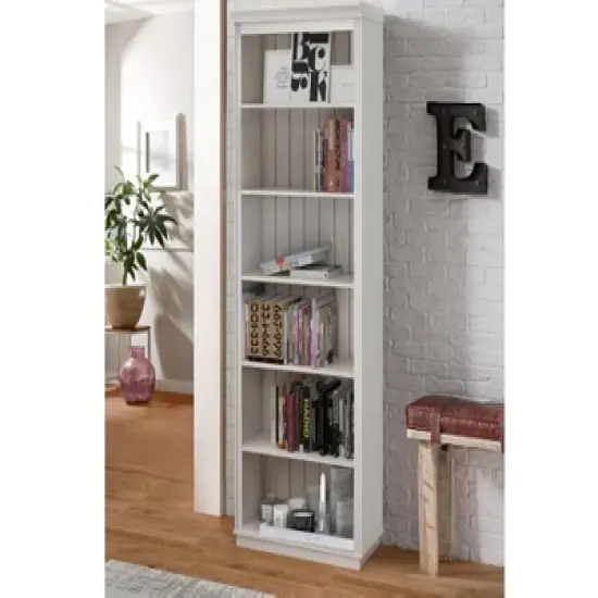 RealRooms Anita Solid Wood 6 Shelf Open Bookcase image {1}