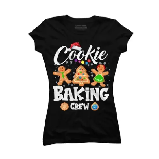 Junior's Design By Humans Cookie Baking Crew Christmas By NekoShop T-Shirt image {3}