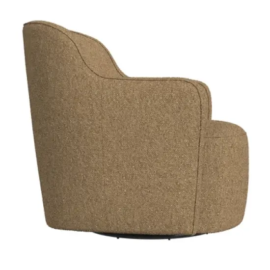HomePop Upholstered Swivel Accent Chair Light Tan image {6}