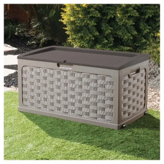 Starplast 88 Gallon Deck Box Plastic Mocha Brown image {1}