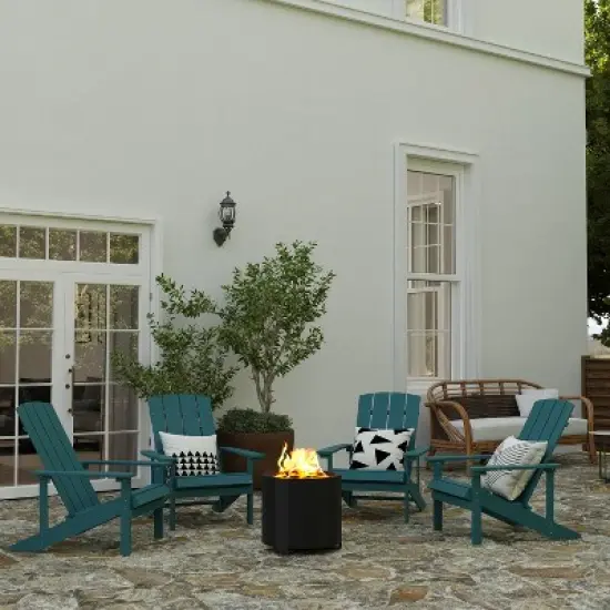 Merrick Lane Portable Steel Smokeless Wood Burning Outdoor Firepit with Waterproof Cover image {1}