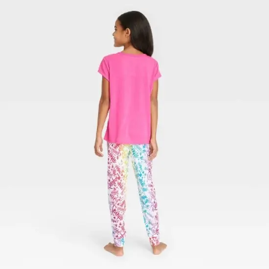 Girls' Rainbow High 2pc Pajama Set - Pink/White image {1}