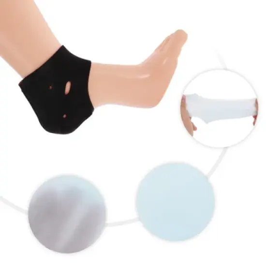 Unique Bargains Warm Heel Protectors Black Red 1 Pair image {2}