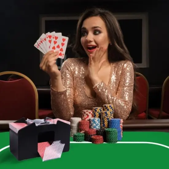 GSE 70" x 35" Casino Card Game Tabletop Layout Mat &ndash; Portable Folding Playmat with Carrying Bag image {4}