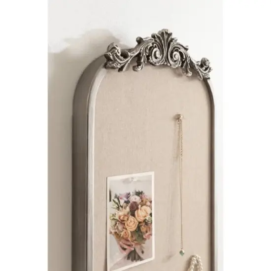 Kate & Laurel All Things Decor 13"X25" Arendahl Arch Framed Pinboard Silver image {7}