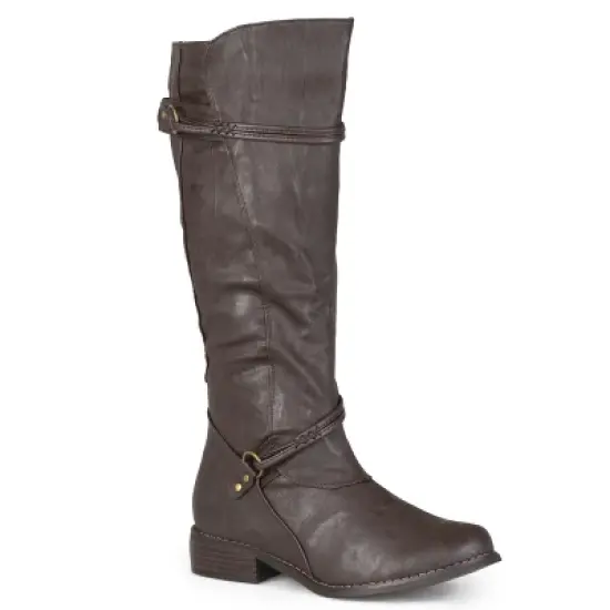 Journee Collection Womens Harley Stacked Heel Riding Boots image {10}