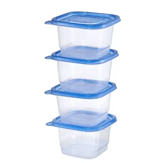 (3 pack) 4 Pack 4.4Cup Plastic Square Food Storage Container image {2}