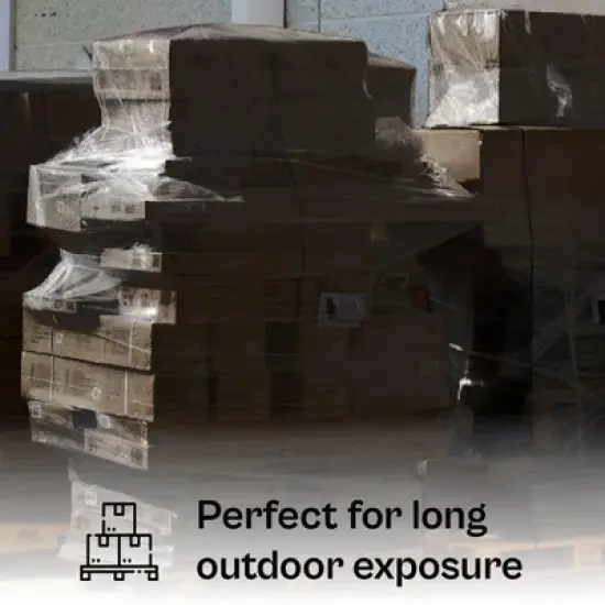 PSBM 4 Rolls, 18" x 1500 Ft. 80 Gauge, Black UVI Hand Wrap Pallet Stretch Film image {5}