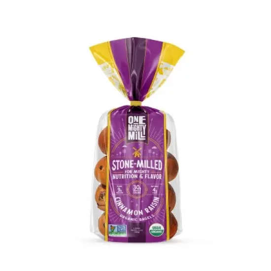 One Mighty Mill Whole Wheat Cinnamon Raisin Bagel - 4ct / 13.4oz image {6}