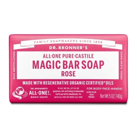 Dr. Bronner's All-One Pure-Castile Magic Bar Soap - Rose - 5oz image {8}
