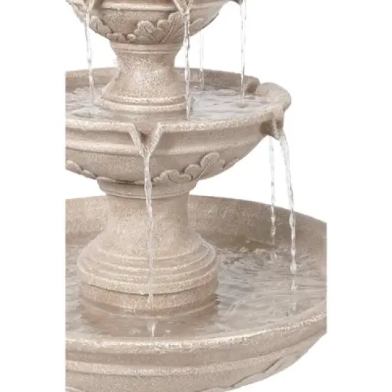 John Timberland Stafford Rustic 3 Tier Cascading Bubbler Outdoor Floor Water Fountain 48" for Yard Garden Patio Home Deck Porch House Exterior Balcony image {4}