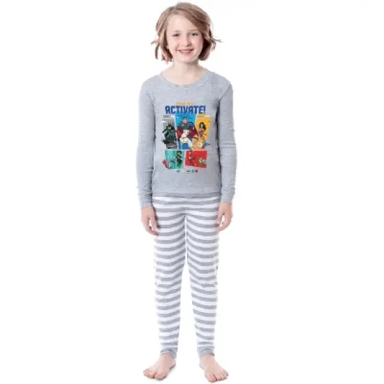DC League of Super-Pets Unisex Boys Girls Comic Activate! Sleep Pajama Set Grey image {2}