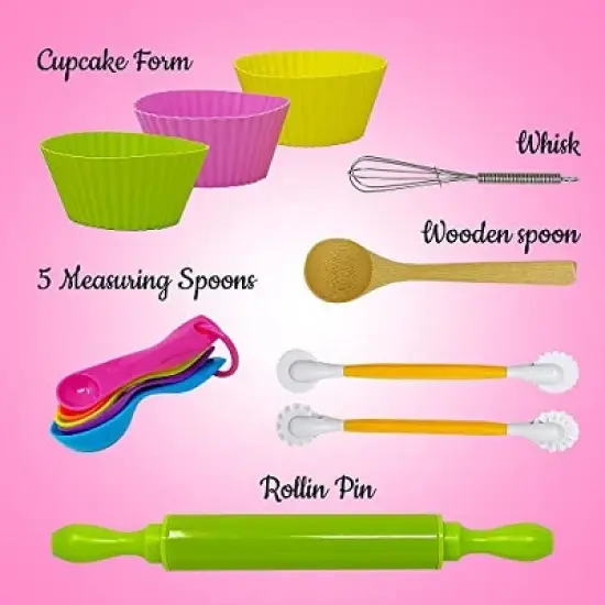 The New York Doll Collection Kids Baking Set with Apron image {2}