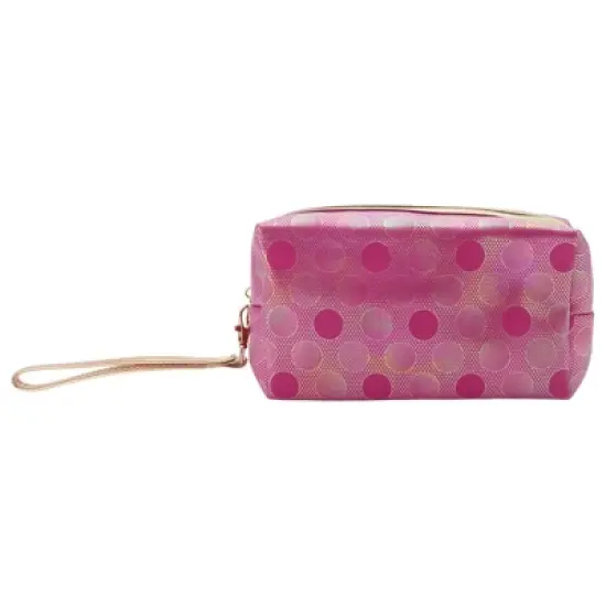 Unique Bargains Women's Portable Solid Color Dots Makeup Bag 1 Pc image {3}