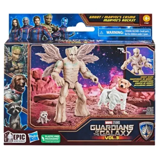 Marvel Guardians of the Galaxy Vol. 3 Groot/Marvel's Cosmo/Baby Rocket Action Figure Set - 3pk image {1}