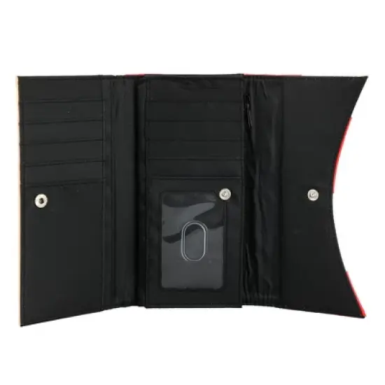 Super Mario Red Mushroom design Juniors Flap Women's Tri-fold Girls Wallet image {2}