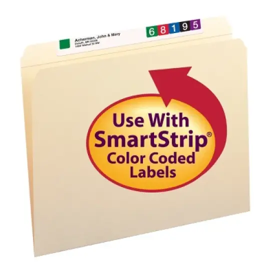 Smead File Folder, Reinforced Straight-Cut Tab, Letter Size, Manila, 100 Per Box (10310) image {6}