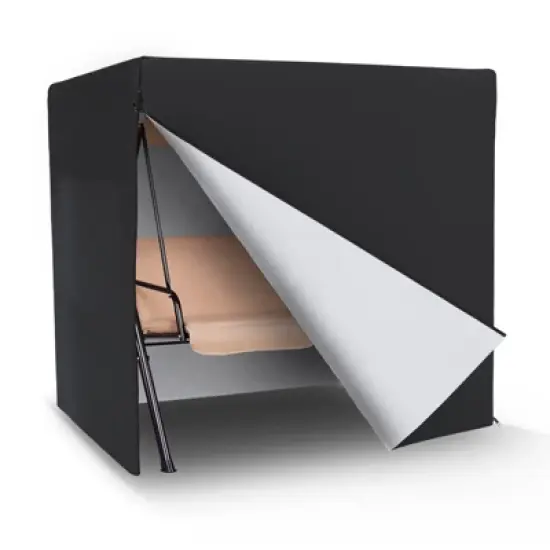 Akefit 82" Swing Chair Cover Waterproof Windproof Outdoor Patio Hammock Cover Black with Zippers image {7}