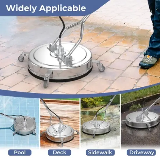 Costway 20" Pressure Washer Surface Cleaner Stainless Steel Power Cleaner Attachment image {8}