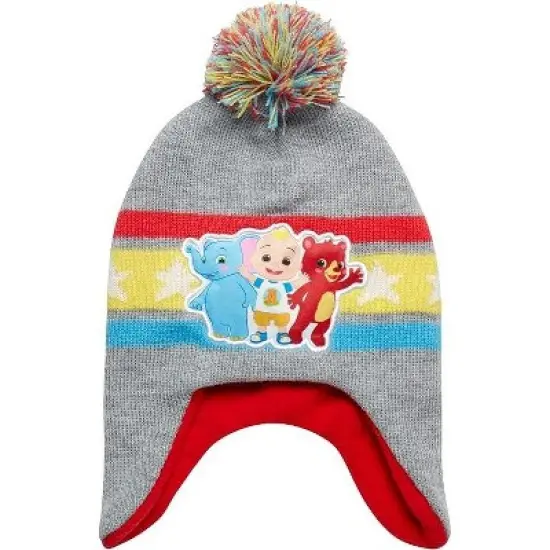 Moonbug CoComelon Boy's Fleece Lined Ear Flap Winter Hat and Mittens Set, Age 2-4 image {1}